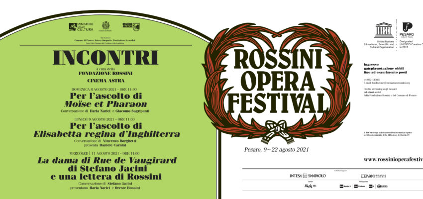 Incontri a cura della fondazione Rossini e cinema Astra