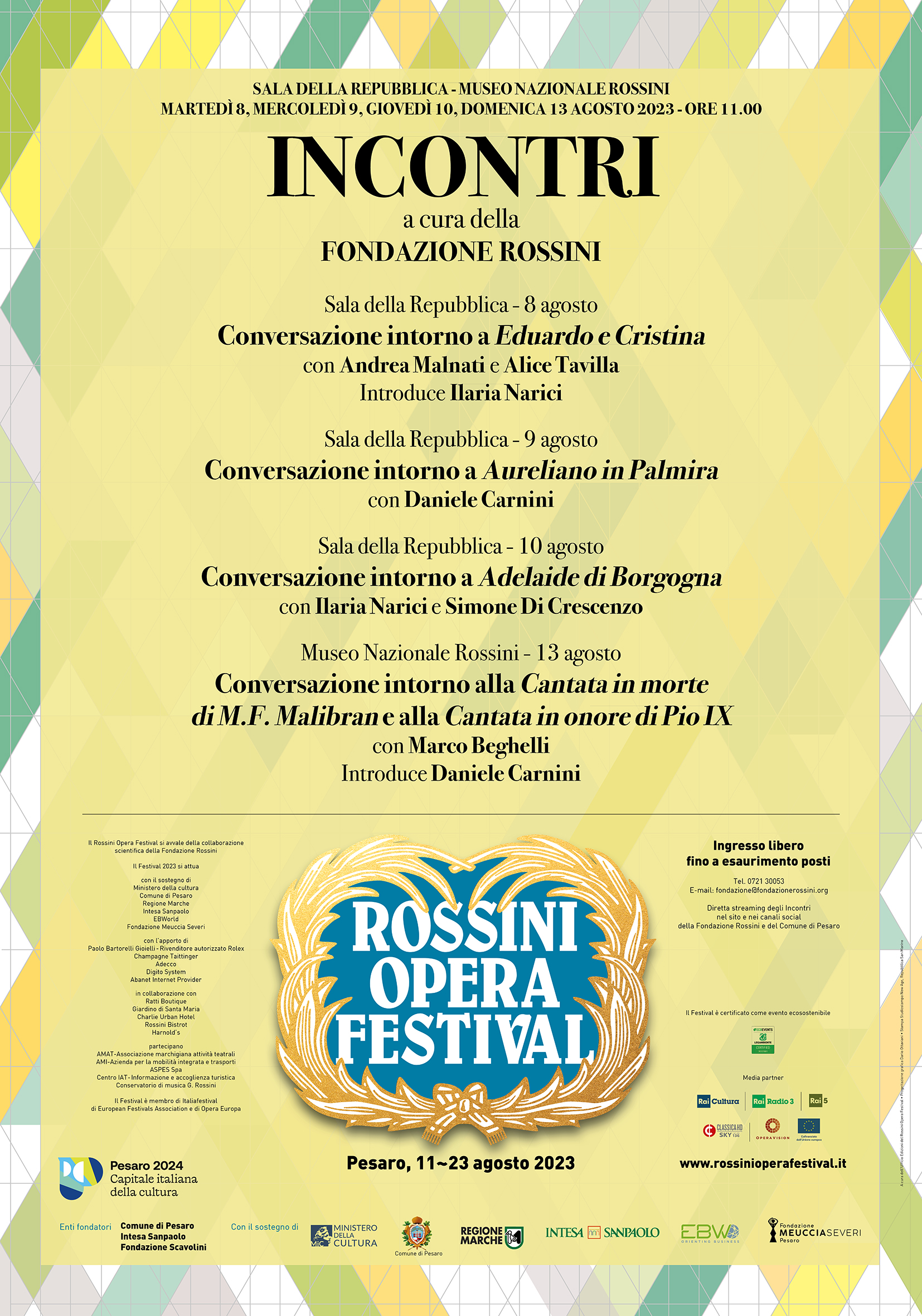 Incontri a cura della Fondazione Rossini (ROF 2023)