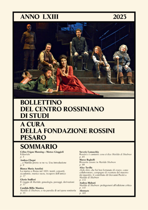 BCRS Bollettino del Centro Rossiniano di Studi – Anno LXIII (2023)